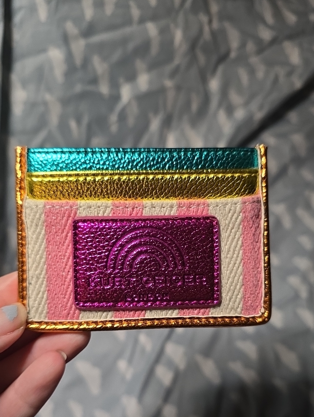 Kurt Geiger Multicolor Metallic Stripe Card & Key Holder